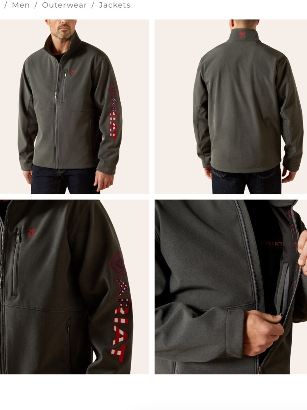 Ariat Men's Charcoal Lightweight Softshell Jacket FR Team Logo NWT Sz. XL - Picture 2 of 16